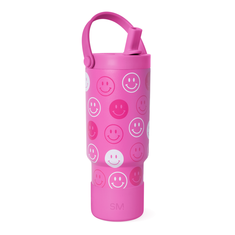 Kids Trek Pivot Tumbler - Pink Happy Faces
